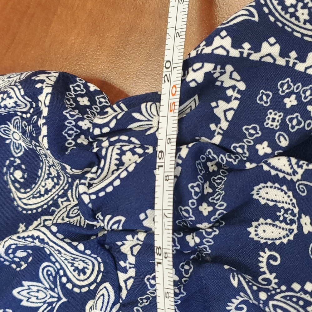 NWOT Shein Blue/white handkerchief dress with halter tie and slit 4X - Picture 11 of 12